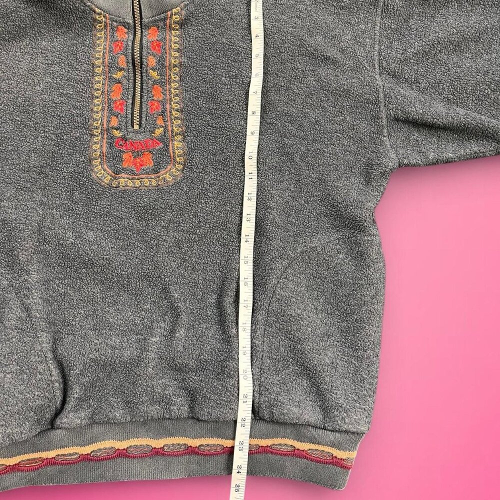 Vintage 90s embroidered fleece dad zip up - Picture 6 of 8